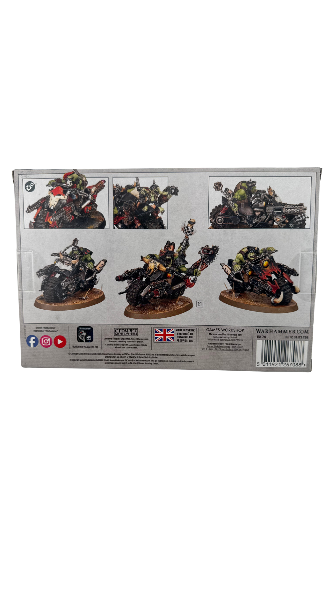 Warhammer 40,000 Orks: Warbikers, 3 Bike Miniatures, 2026 Edition (Games Workshop 50-79)