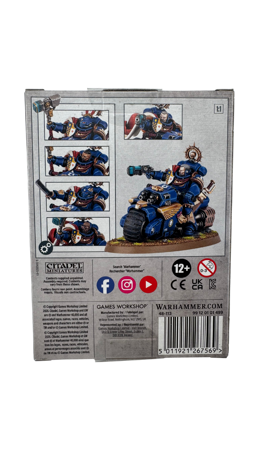Warhammer 40,000 Space Marines: Captain on Bike, Character Miniature (Games Workshop 48-113)