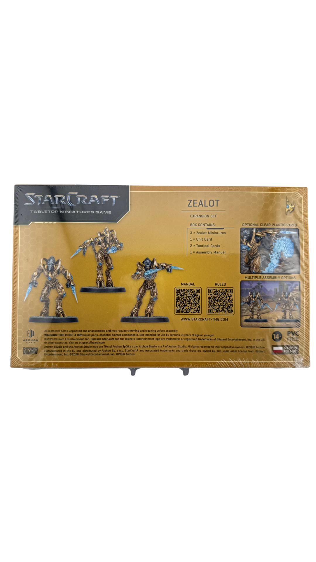 StarCraft Tabletop Miniatures Game: Zealot, Protoss Expansion Set, 3 Miniatures (Archon Studio)