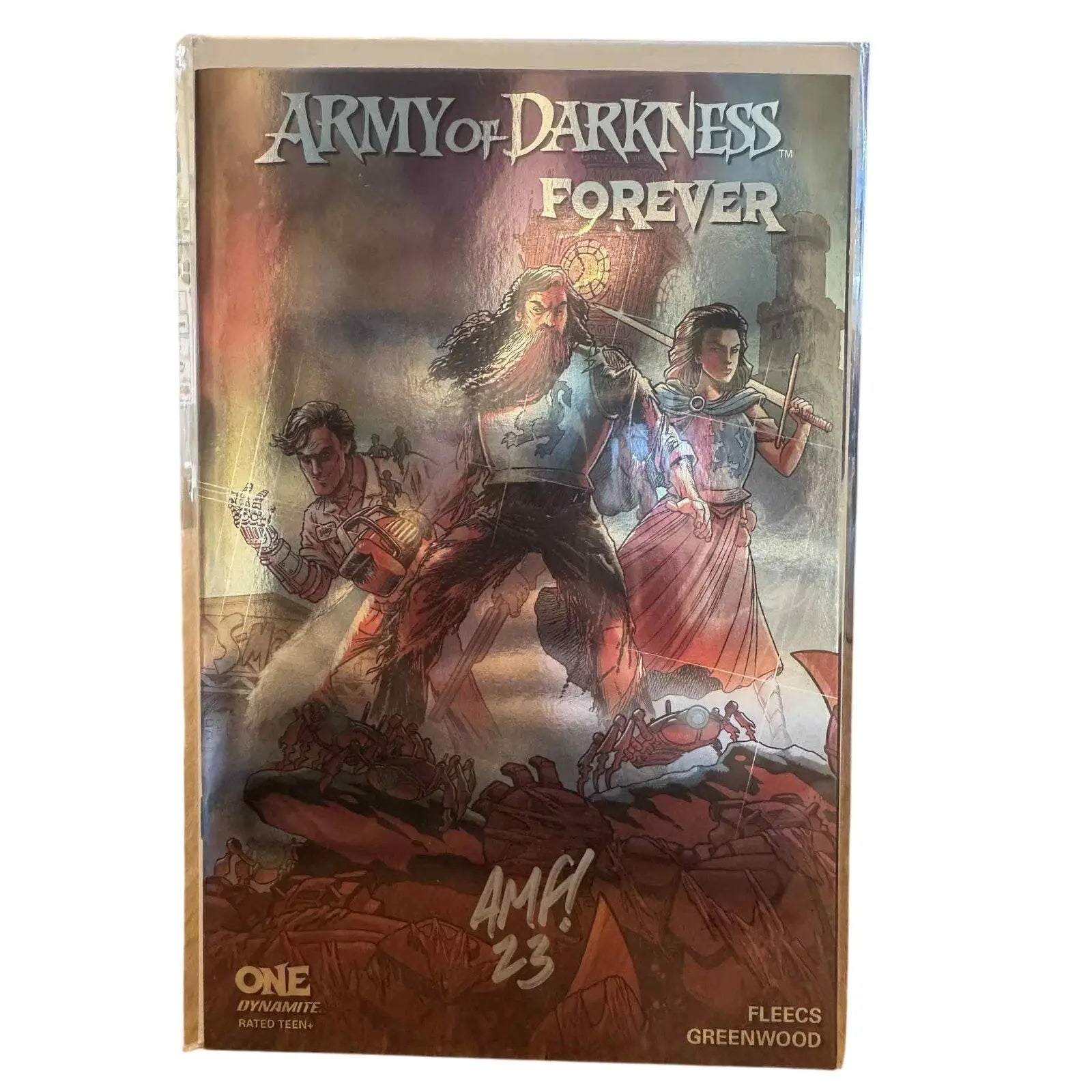 Army of Darkness Forever 1 Movie Poster Foil Variant Comic AUTO Tony Fleecs COA - MOD Shop LLC