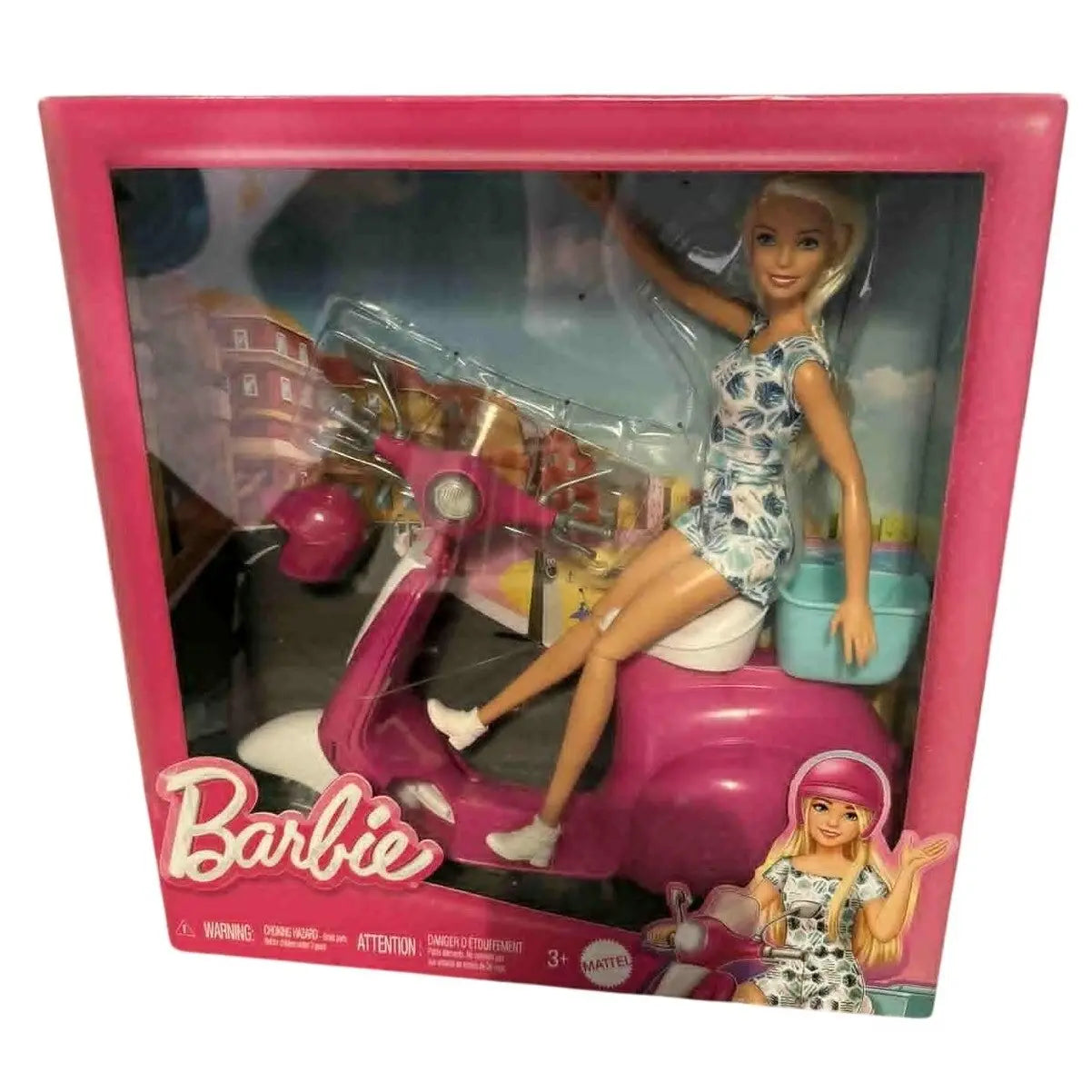 Barbie Doll with Pink Scooter & Helmet – Bendable Knees, Rolling Wheels - MOD Shop LLC