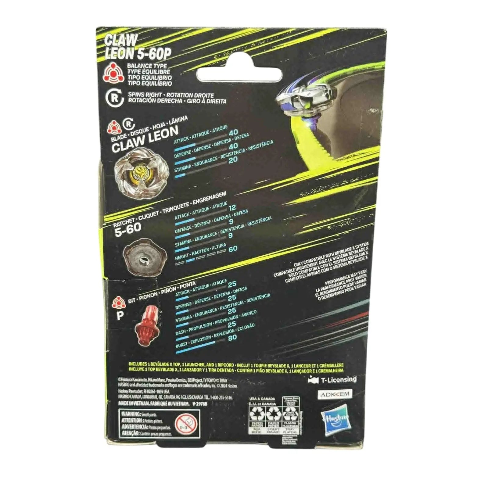 Beyblade X Claw Leon 5 - 60P - Balance Type All - Rounder - MOD Shop LLC