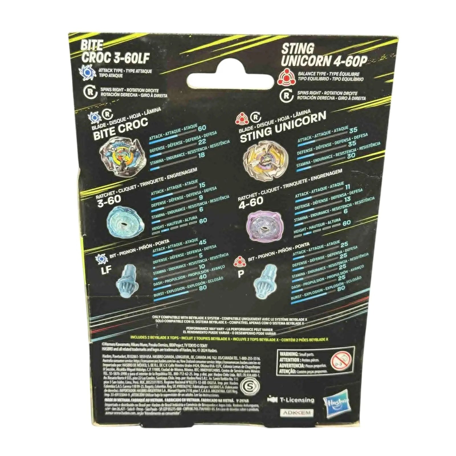 Beyblade X Dual Pack: Bite Croc 3‑60LF & Sting Unicorn 4‑60P - MOD ...