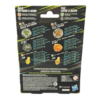 Beyblade X Dual Pack: Gale Wyvern 5‑80GB & Tail Viper 3‑80HN - MOD Shop LLC