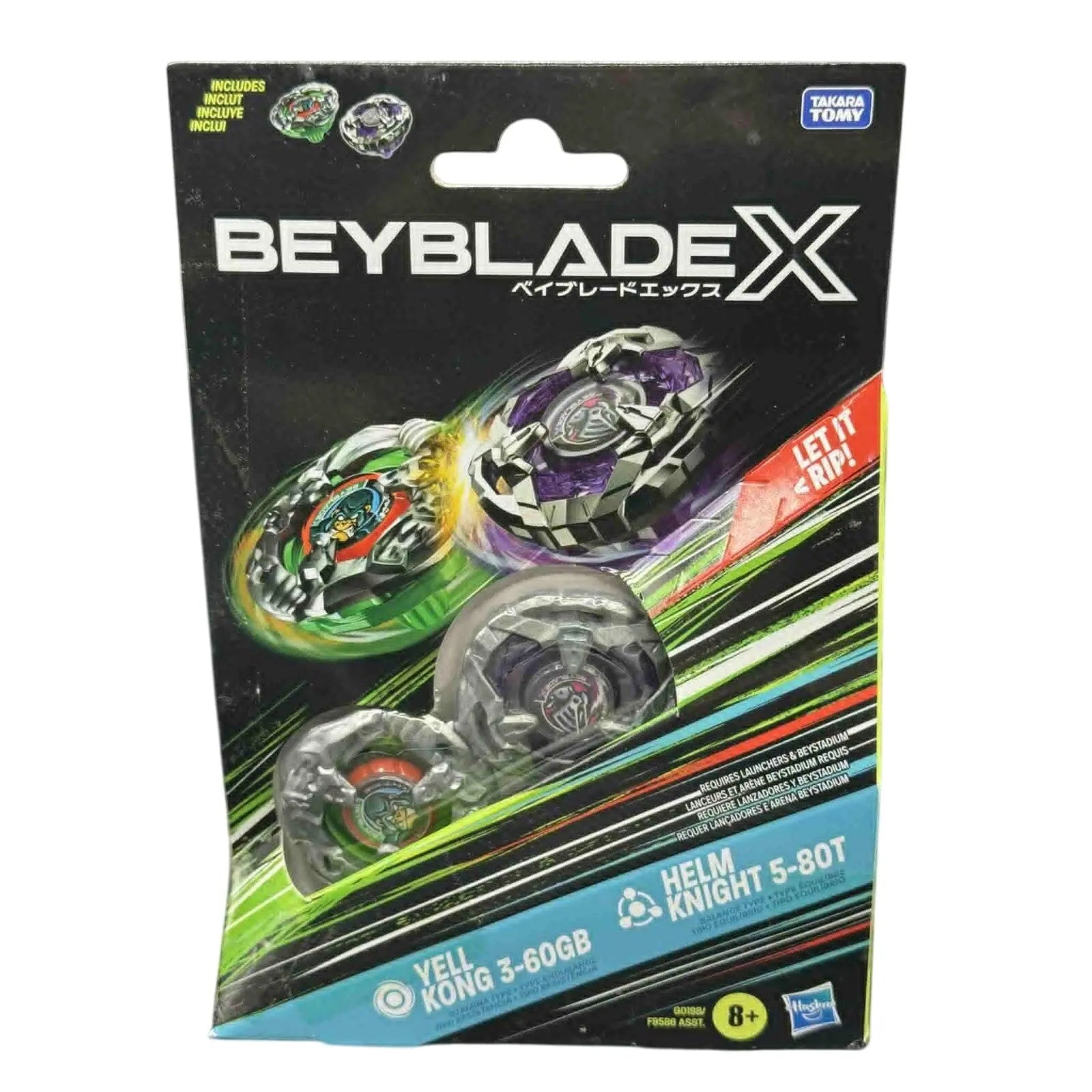 Beyblade X Dual Pack: Yell Kong 3‑60GB & Helm Knight 5‑80T - MOD Shop LLC