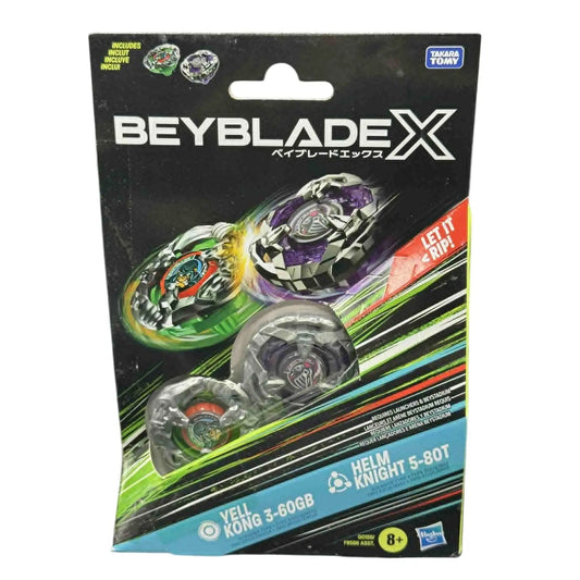 Beyblade X Dual Pack: Yell Kong 3‑60GB & Helm Knight 5‑80T - MOD Shop LLC