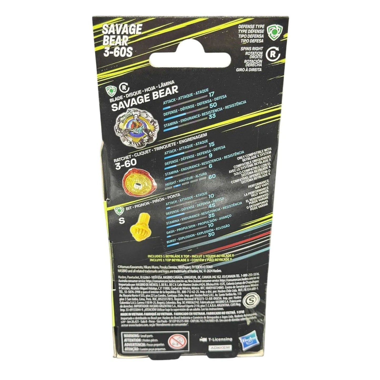 Beyblade X – Savage Bear 3 - 60S Booster Pack - MOD Shop LLC