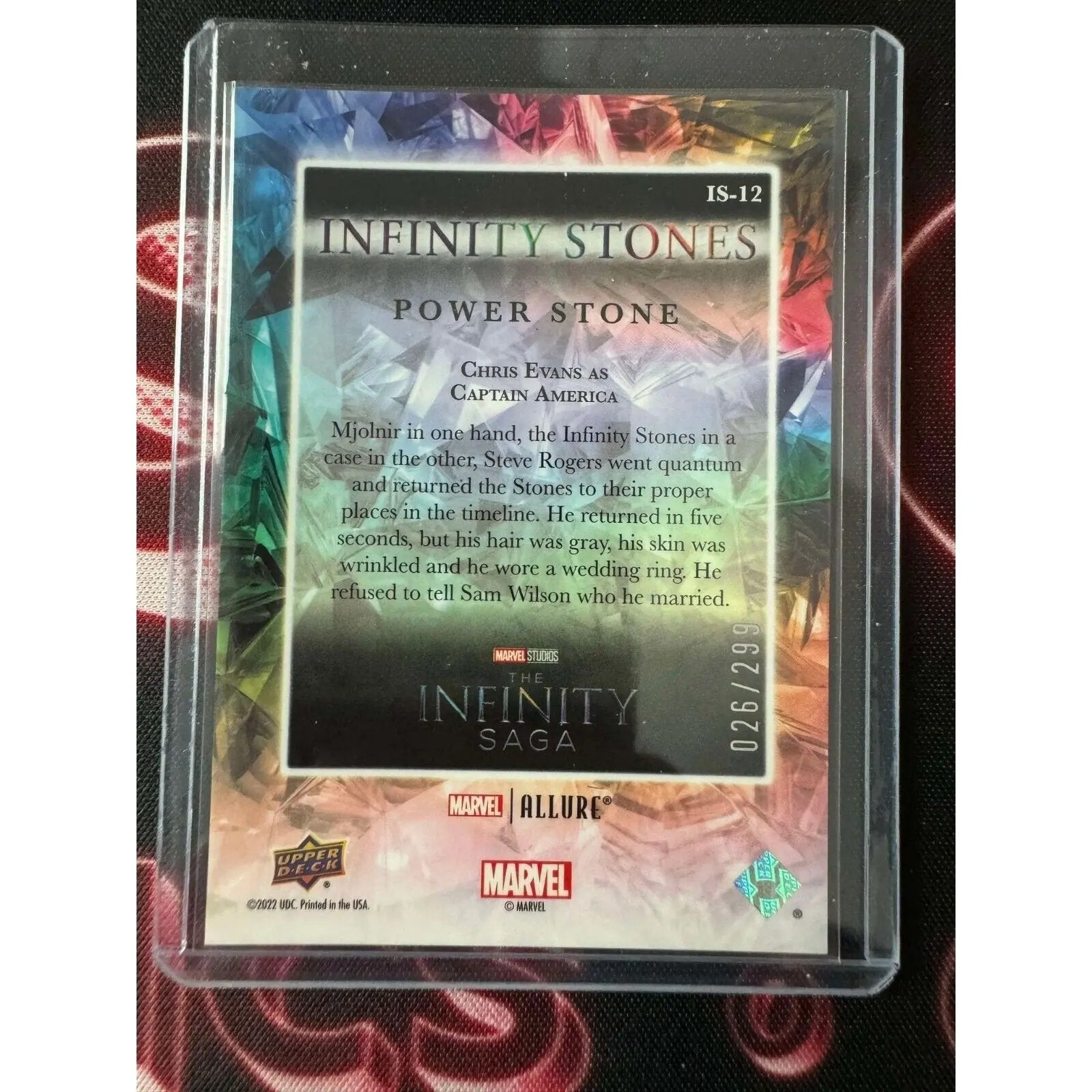 Chris Evans as Captain America Marvel Allure Infinity Stone Power Stone 26/299 - MOD Shop LLC