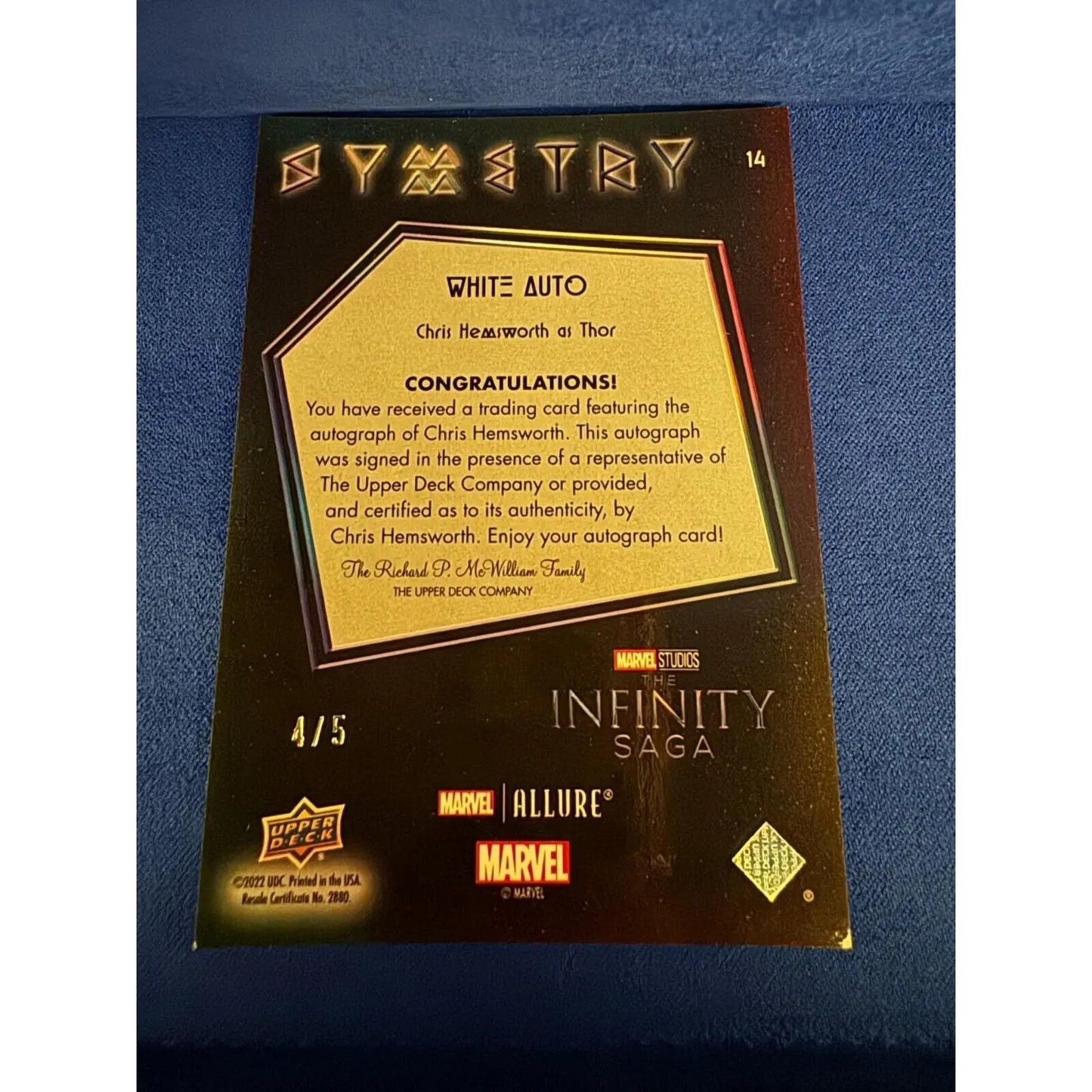Chris Hemsworth as Thor Marvel Allure White Auto INSCRIBED Bring Me Thanos 4/5 - MOD Shop LLC