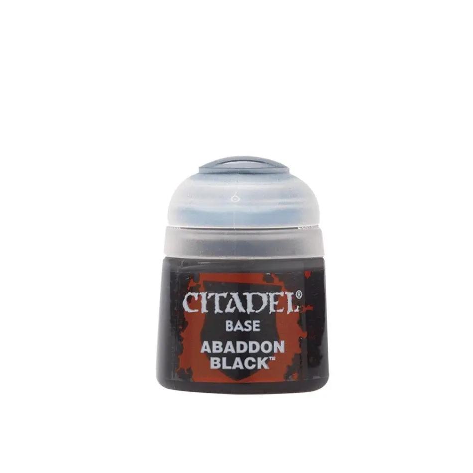Citadel Base Paint: Abaddon Black (12ml) - Premium Miniature Painting Supplies for Warhammer, Model Kits & Tabletop Gaming - MOD Shop LLC