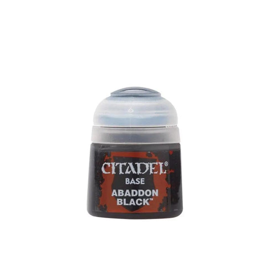 Citadel Base Paint: Abaddon Black (12ml) - Premium Miniature Painting Supplies for Warhammer, Model Kits & Tabletop Gaming - MOD Shop LLC