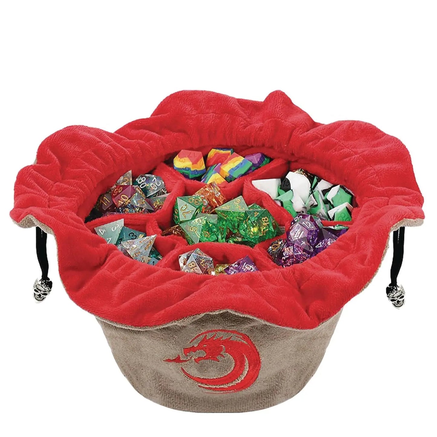 Drawstring Brown Sectional Dice Pouch - MOD Shop LLC