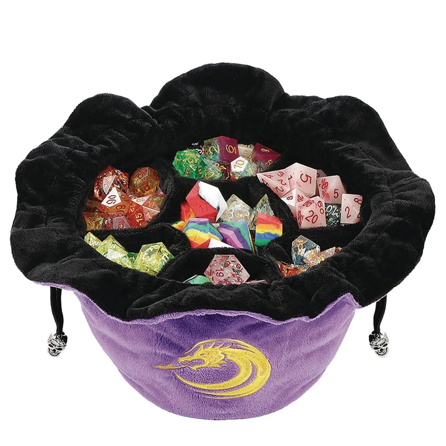 Drawstring Purple Sectional Dice Pouch - MOD Shop LLC
