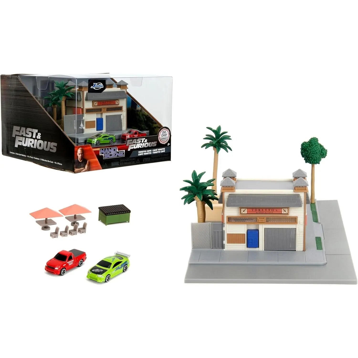 Fast & Furious - Toretto's Market Die - Cast Nanoscene with Vehicles - MOD Shop LLC