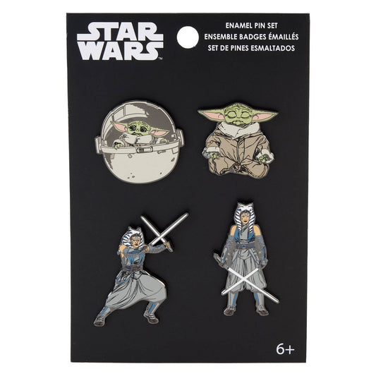 Funko Enamel Pin - Star Wars - Ahsoka and Grogu - 4 pack set - MOD Shop LLC