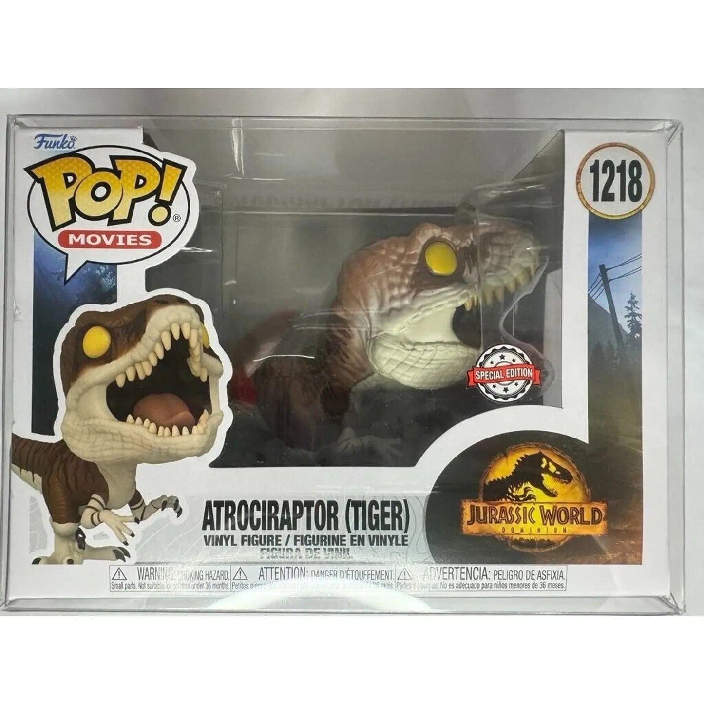 Funko Pop! Vinyl: Atrociraptor (Tiger) #1218 in TitanShield Platinum Protector - MOD Shop LLC