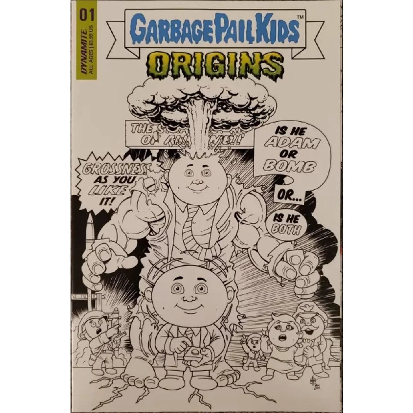 Garbage Pail Kids: Origins 1P Ken Haeser B&W Variant - MOD Shop LLC