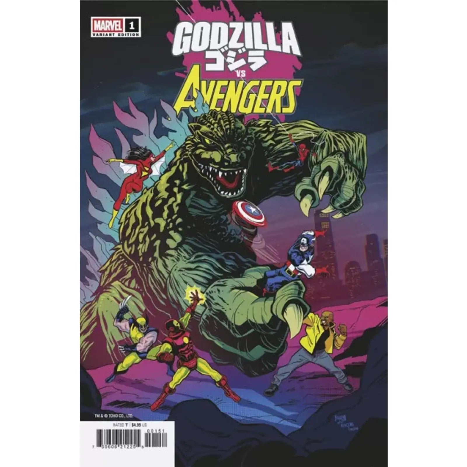 Godzilla vs. Avengers 1E Dave Bardin Variant - MOD Shop LLC