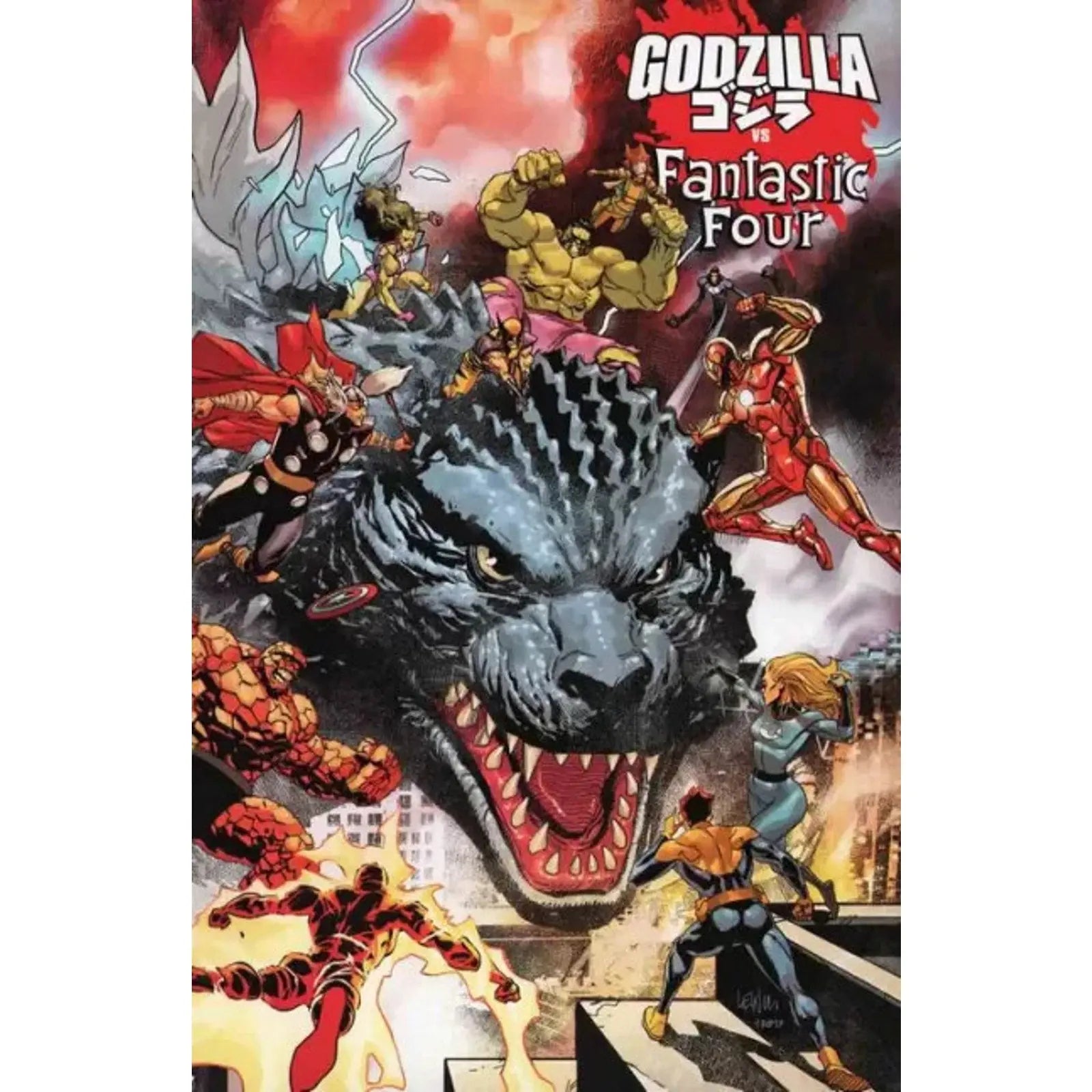 Godzilla vs. Fantastic Four 1C Leinil Francis Yu Wraparound Variant - MOD Shop LLC