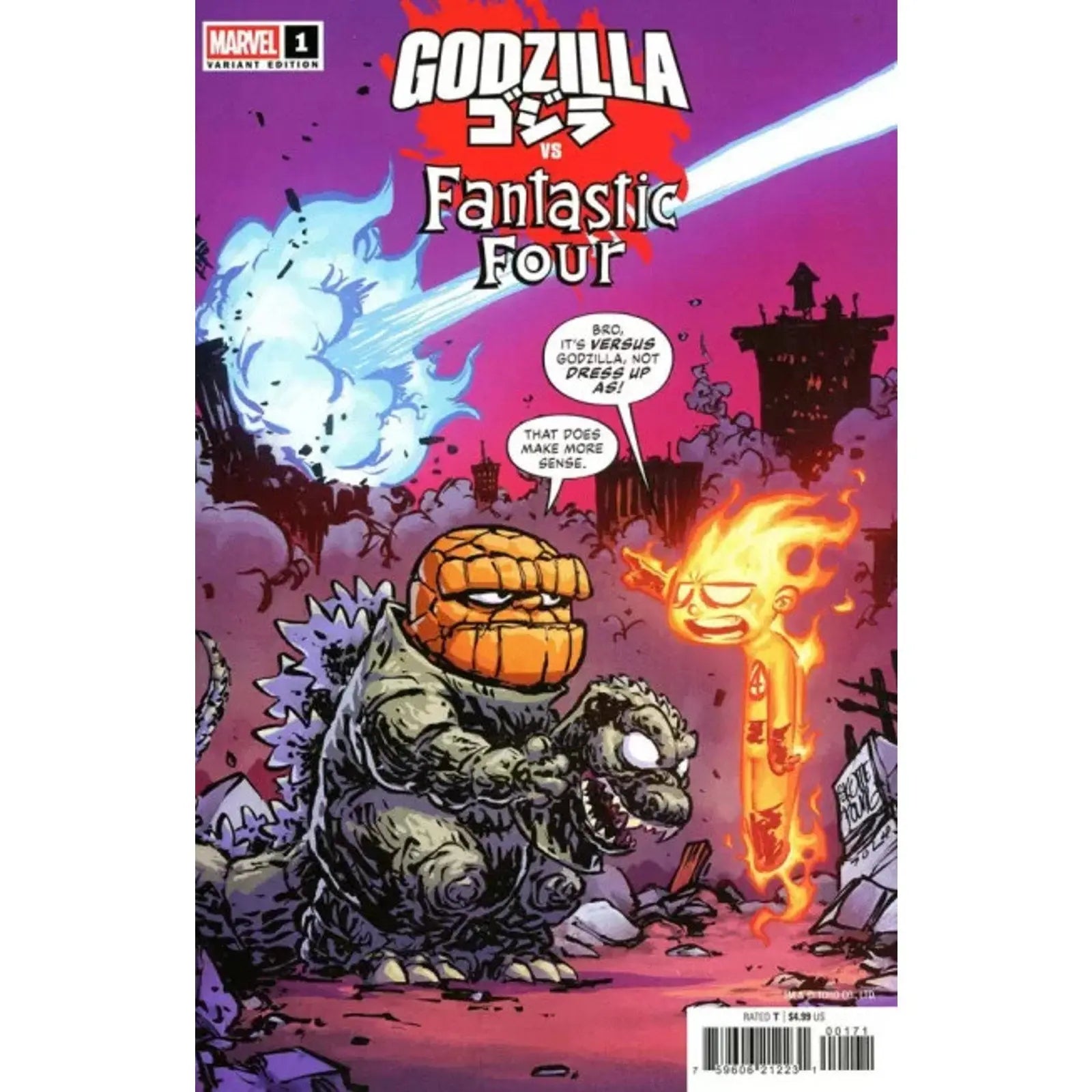 Godzilla vs. Fantastic Four 1G Skottie Young Variant - MOD Shop LLC
