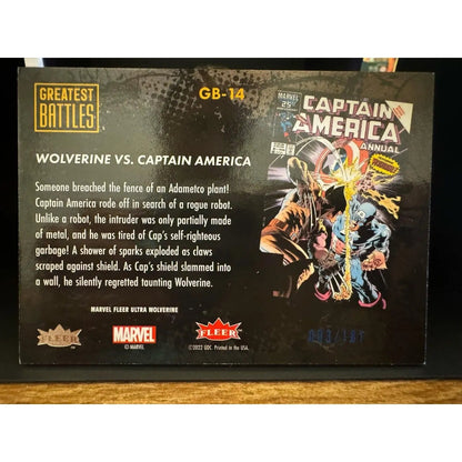 Greatest Battles GB - 14 BLUE FOIL Slash Parallel Fleer Ultra Wolverine 003/181 - MOD Shop LLC