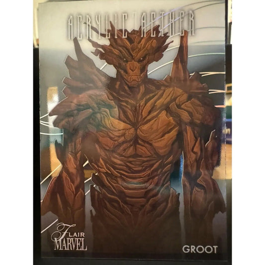 Groot Marvel Fleer Flair Acrylic Aether Insert AA10 Acetate Card with Foil - MOD Shop LLC
