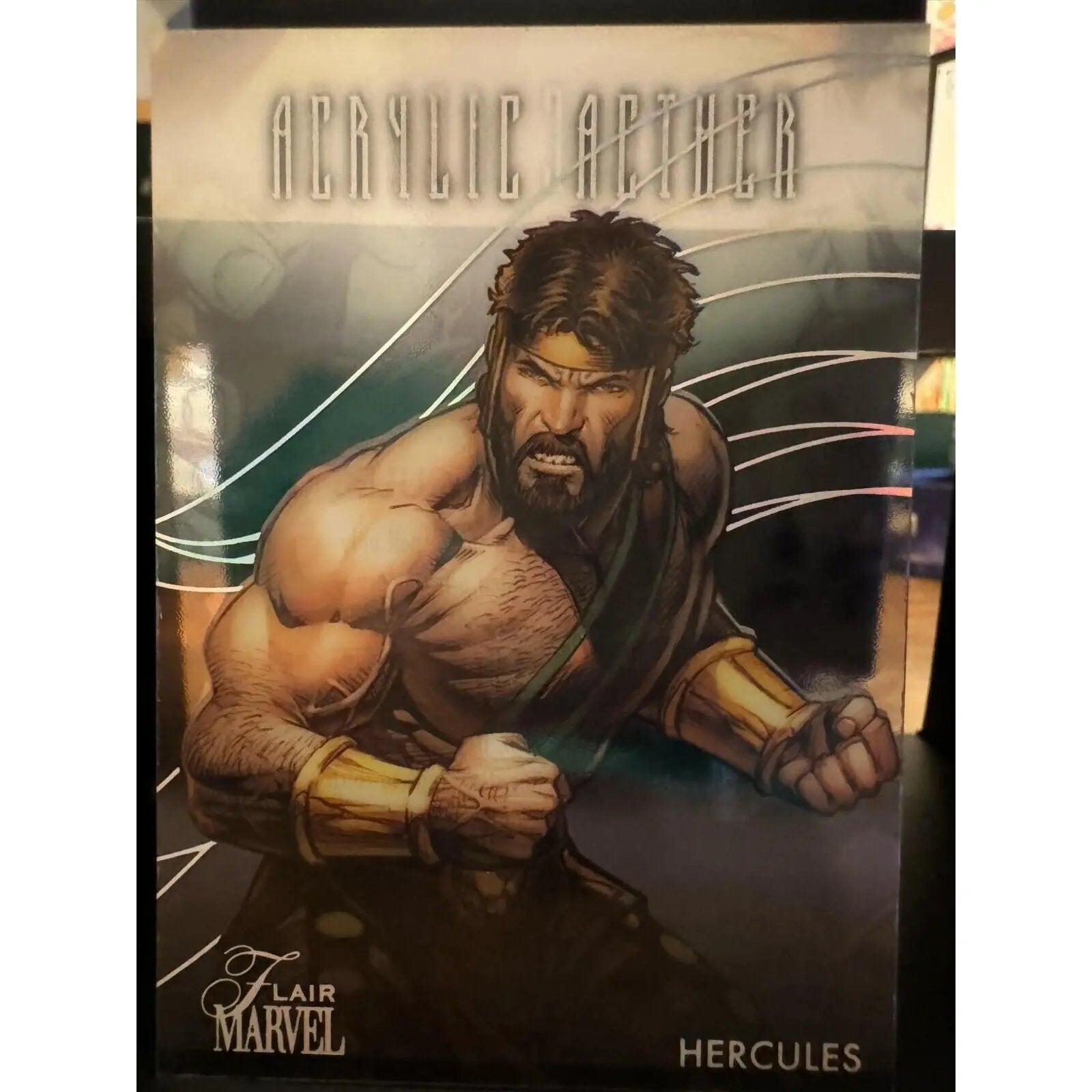 Hercules Marvel Fleer Flair Acrylic Aether Insert AA11 Acetate Card with Foil - MOD Shop LLC