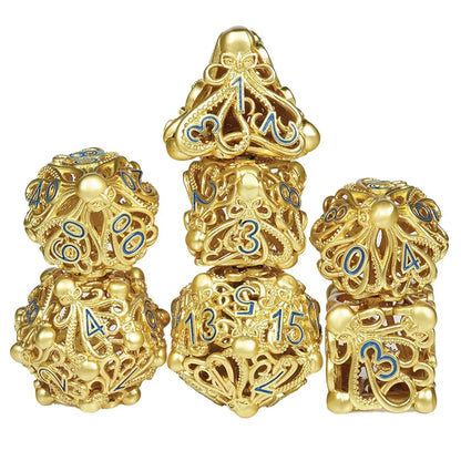 Hollow Dice Kraken Gold & Blue 7 pc Set - MOD Shop LLC