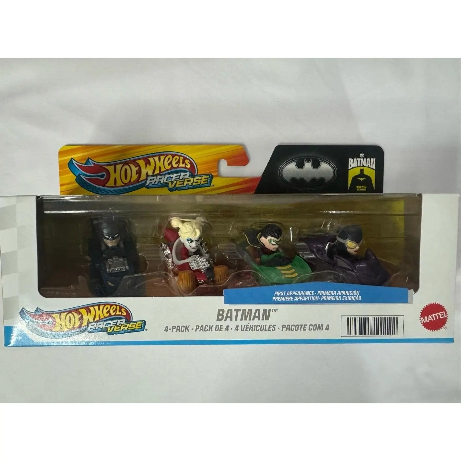 Hot Wheels Racer Verse 4 - Pack Batman Robin Catwoman Harley Quinn Sturdy Die Cast - MOD Shop LLC