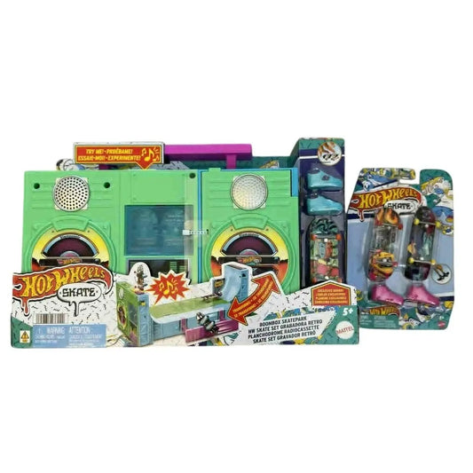 Hot Wheels Skate Boombox Skate Park with 1 Exlusive Board + 2 Bonus Boards Shoes - MOD Shop LLC