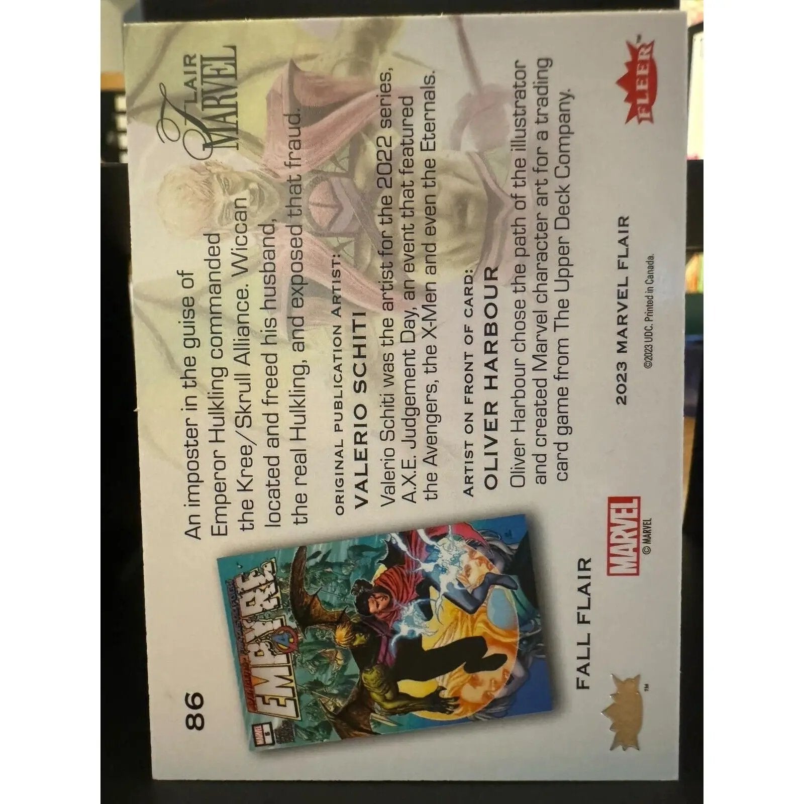 Hulkling Marvel Fleer Flair Fall Flair Parallel 91/299 Card 86 - MOD Shop LLC