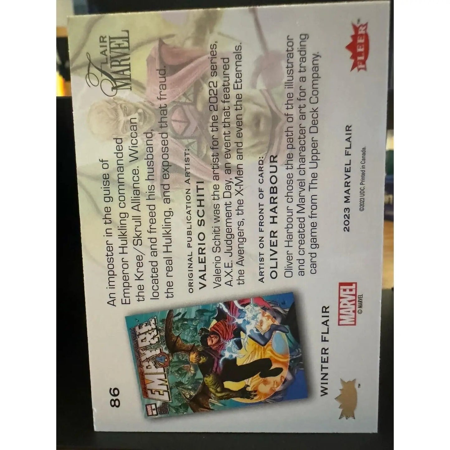 Hulkling Marvel Fleer Flair Winter Flair Parallel 019/199 Card #86 - MOD Shop LLC