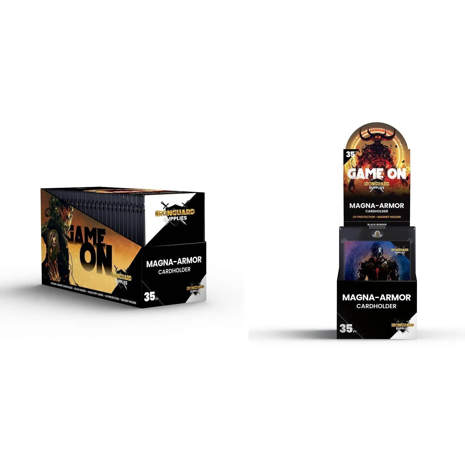 Ironguard One - Touch - Black Border - 35 pt Magnetic Card Holder - 25 count box - MOD Shop LLC