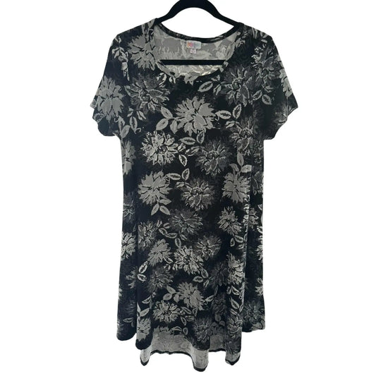 LuLaRoe Carly Dress – Black & Gray Floral Print, Size M (Preowned, Excellent Condition) - MOD Shop LLC
