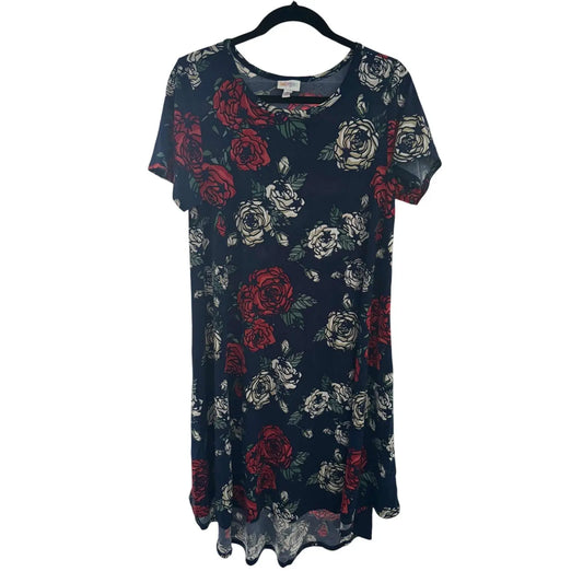 LuLaRoe Carly Dress – Rose Floral Print, Size M (Preowned, Excellent Condition) - MOD Shop LLC