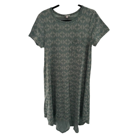 LuLaRoe Carly Dress – Soft Teal Geometric Print, Size M (Preowned, Excellent Condition) - MOD Shop LLC