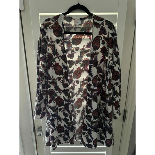Lularoe Caroline Cardigan – Paisley Floral Print, Size L (Preowned, Excellent Condition) - MOD Shop LLC