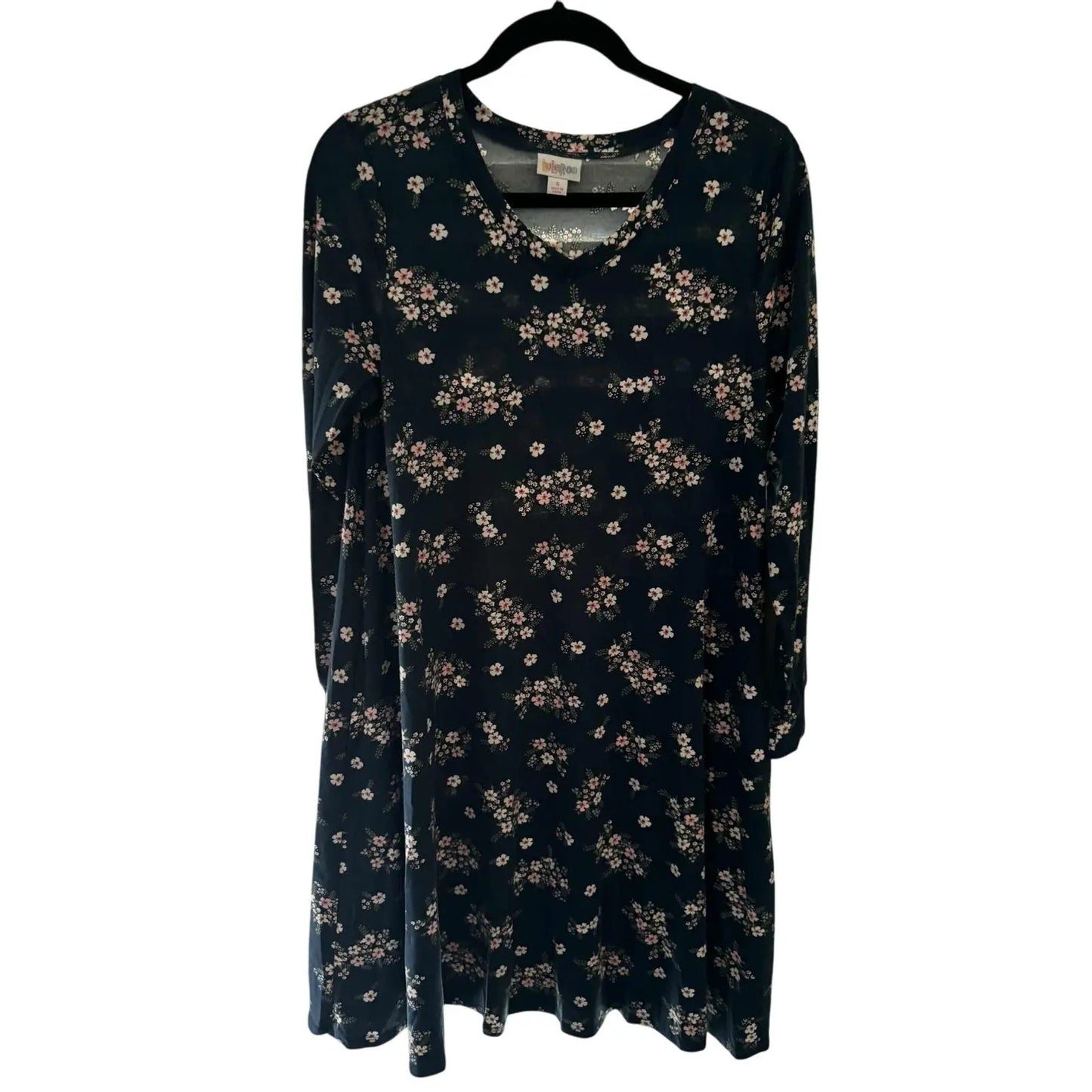 Lularoe Emily Dress – Dark Blue Floral, Size S (Preowned, Excellent Condition) - MOD Shop LLC