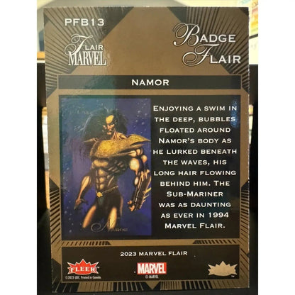 Marvel Flair BADGE FLAIR Level 1 Insert Namor PFB13 1:38 - MOD Shop LLC