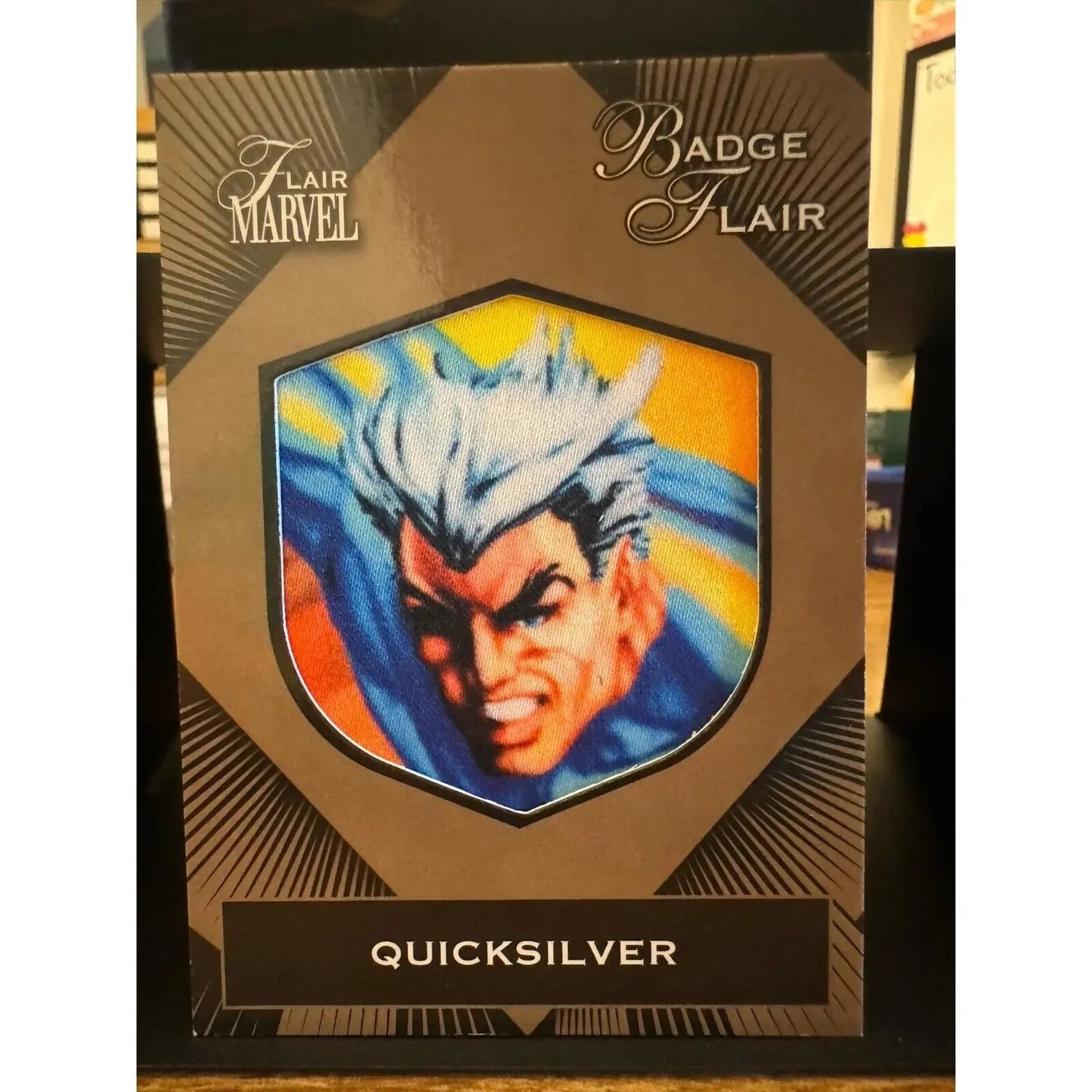 Marvel Flair BADGE FLAIR Level 1 Insert Quicksilver PFB18 1:38 - MOD Shop LLC