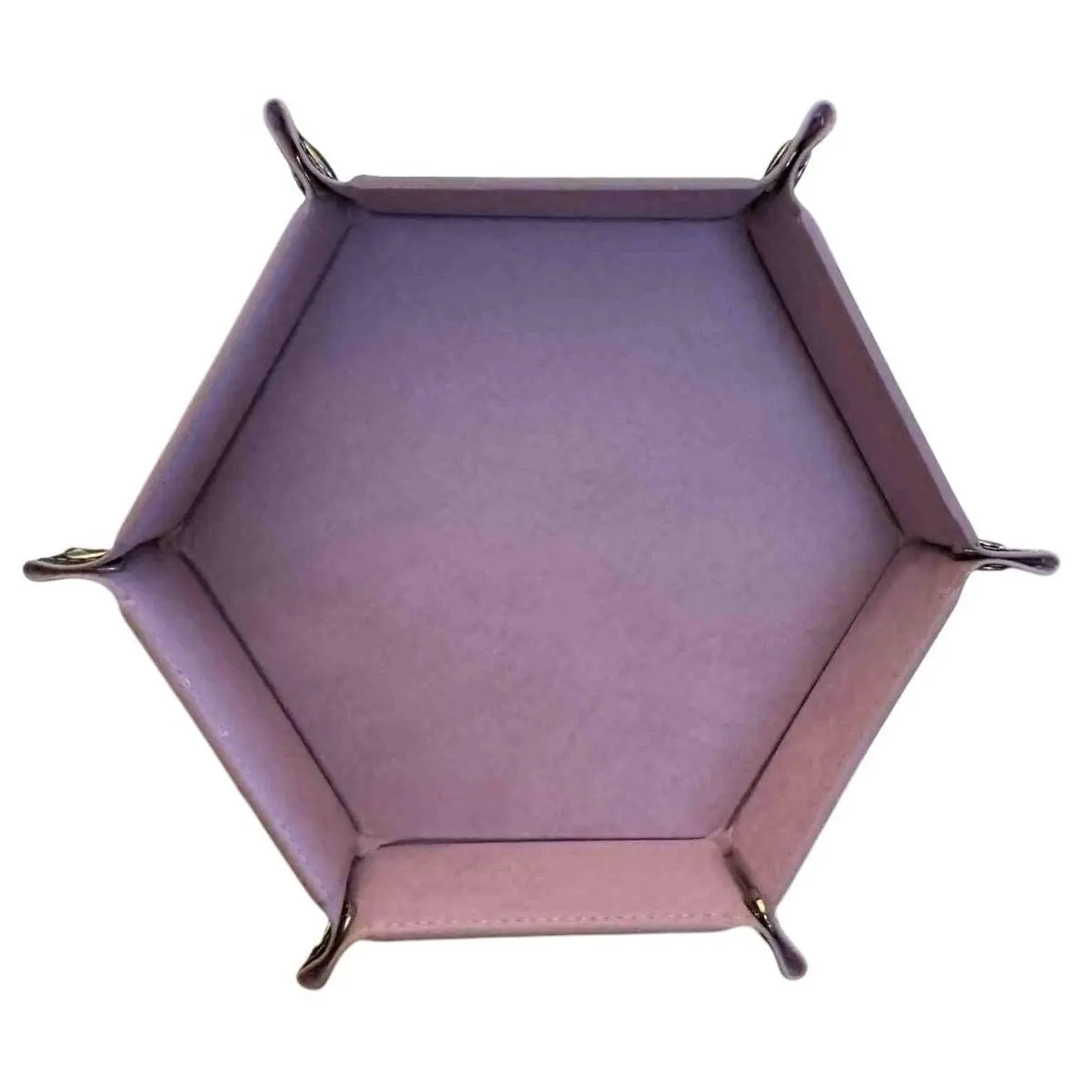 Premium Hexagonal Leather Dice Tray with Snap Closure - Red / Black Gaming Accessory - MOD Shop LLC