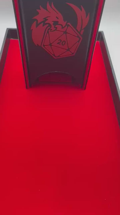 Dice - Red/Black/Gold - Swirl - Dice Set - 7 pc Set