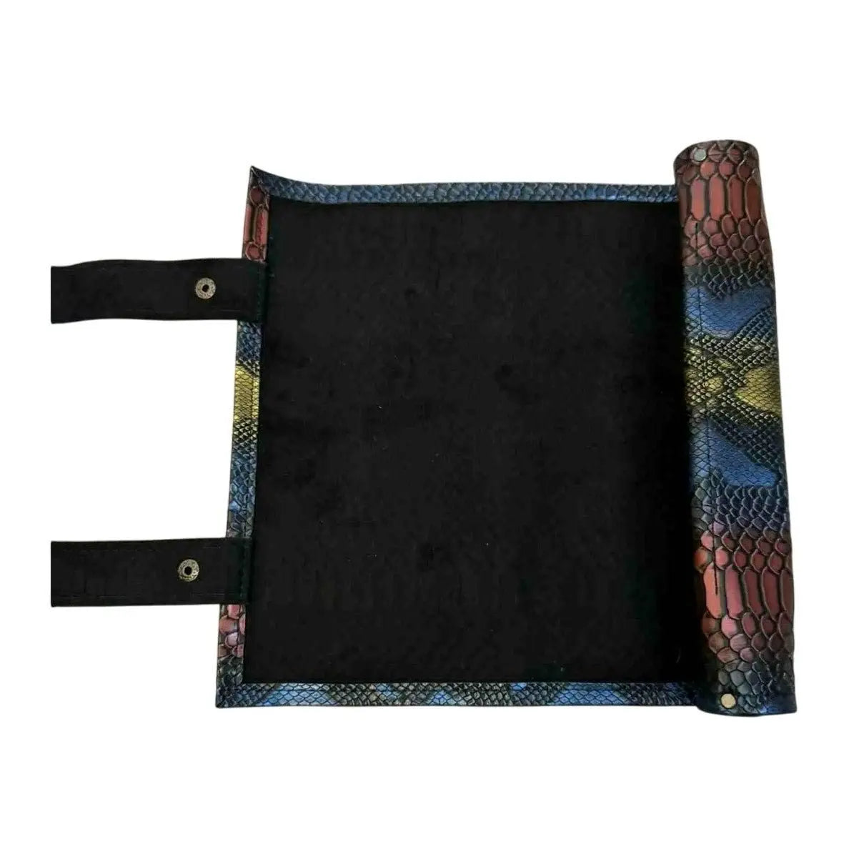 Rainbow Iridescent Faux Snakeskin Gaming Dice Rolling Mat with Storage Tube - MOD Shop LLC