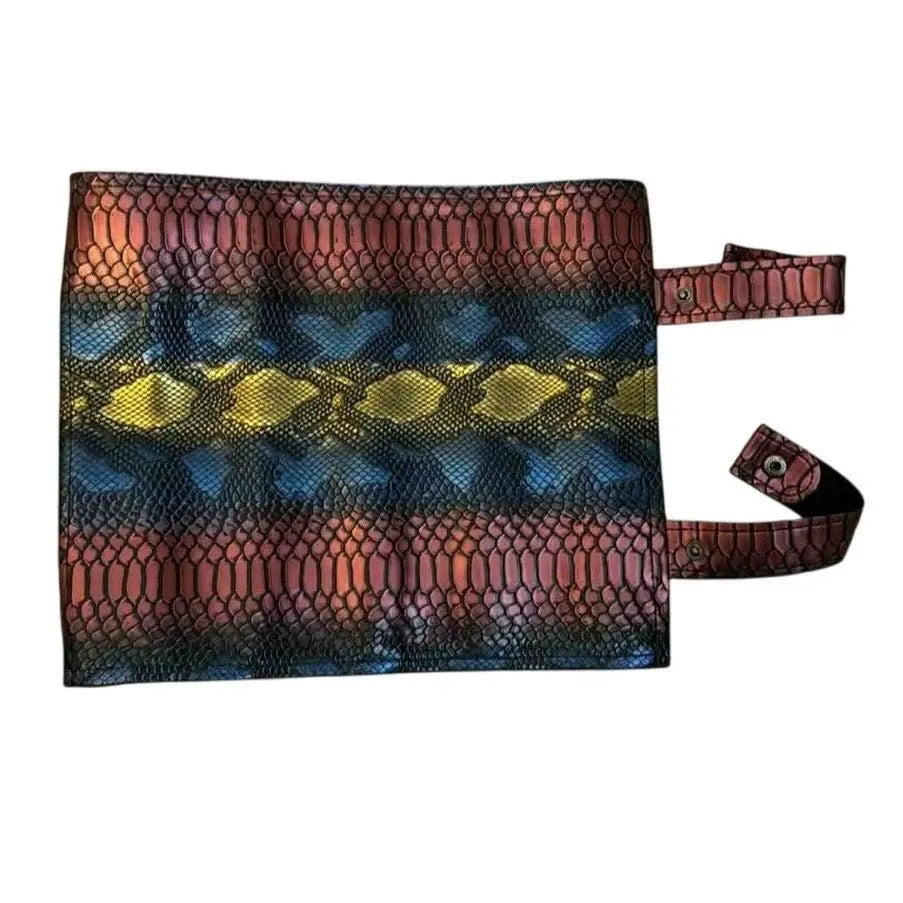 Rainbow Iridescent Faux Snakeskin Gaming Dice Rolling Mat with Storage Tube - MOD Shop LLC