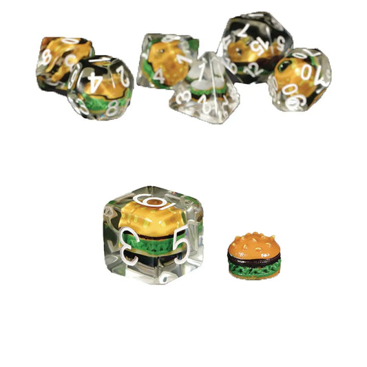 Resin Dice - Hamburger - 7 pc Set - MOD Shop LLC