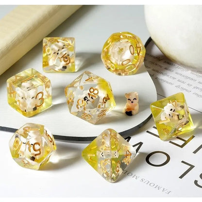 Resin Dice - Honey Bear - 7 pc Set - MOD Shop LLC
