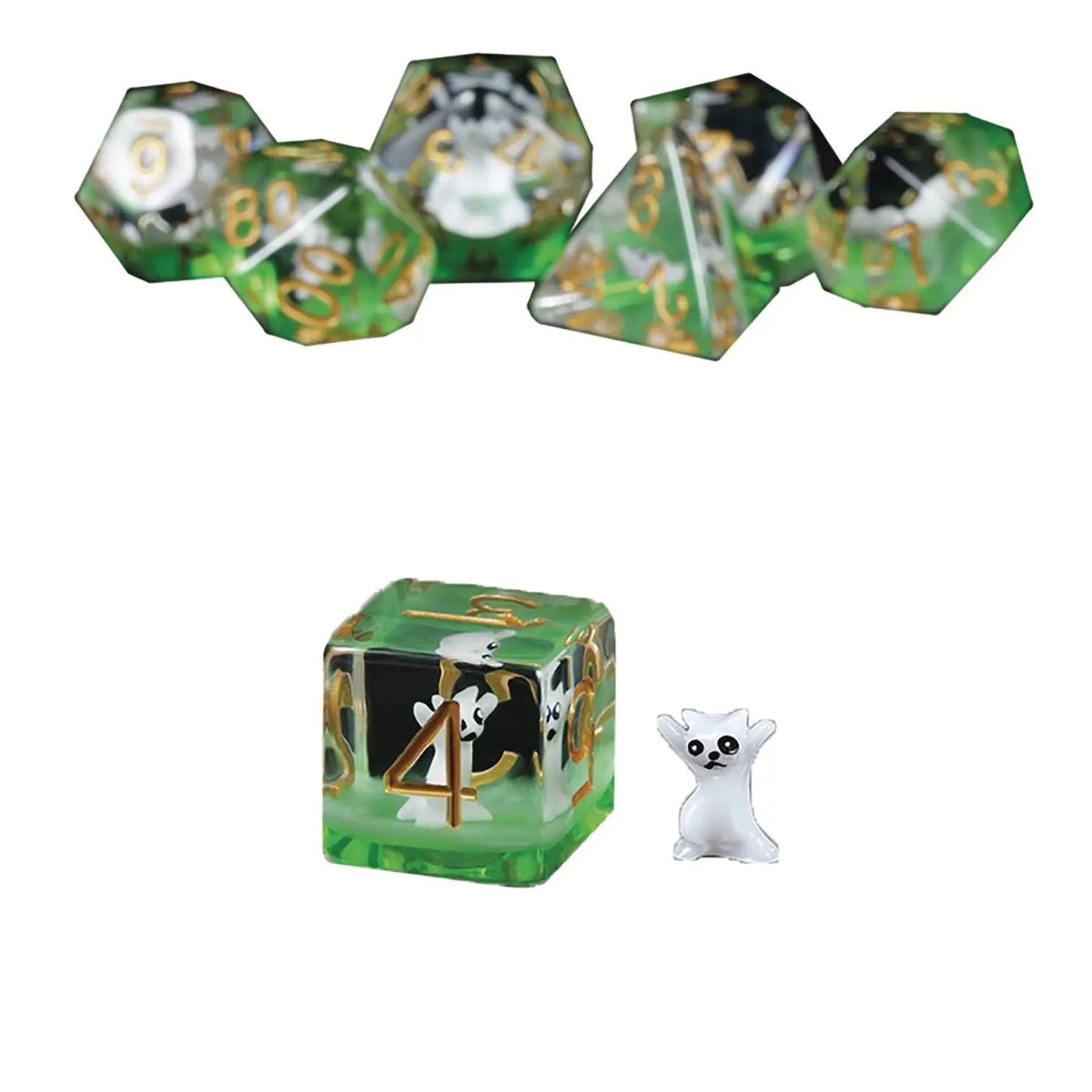 Resin Dice - Rave Kitty - 7 pc Set - MOD Shop LLC