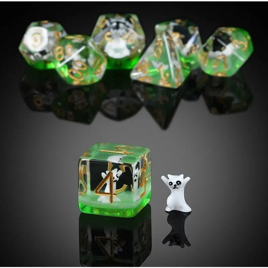 Resin Dice - Rave Kitty - 7 pc Set - MOD Shop LLC