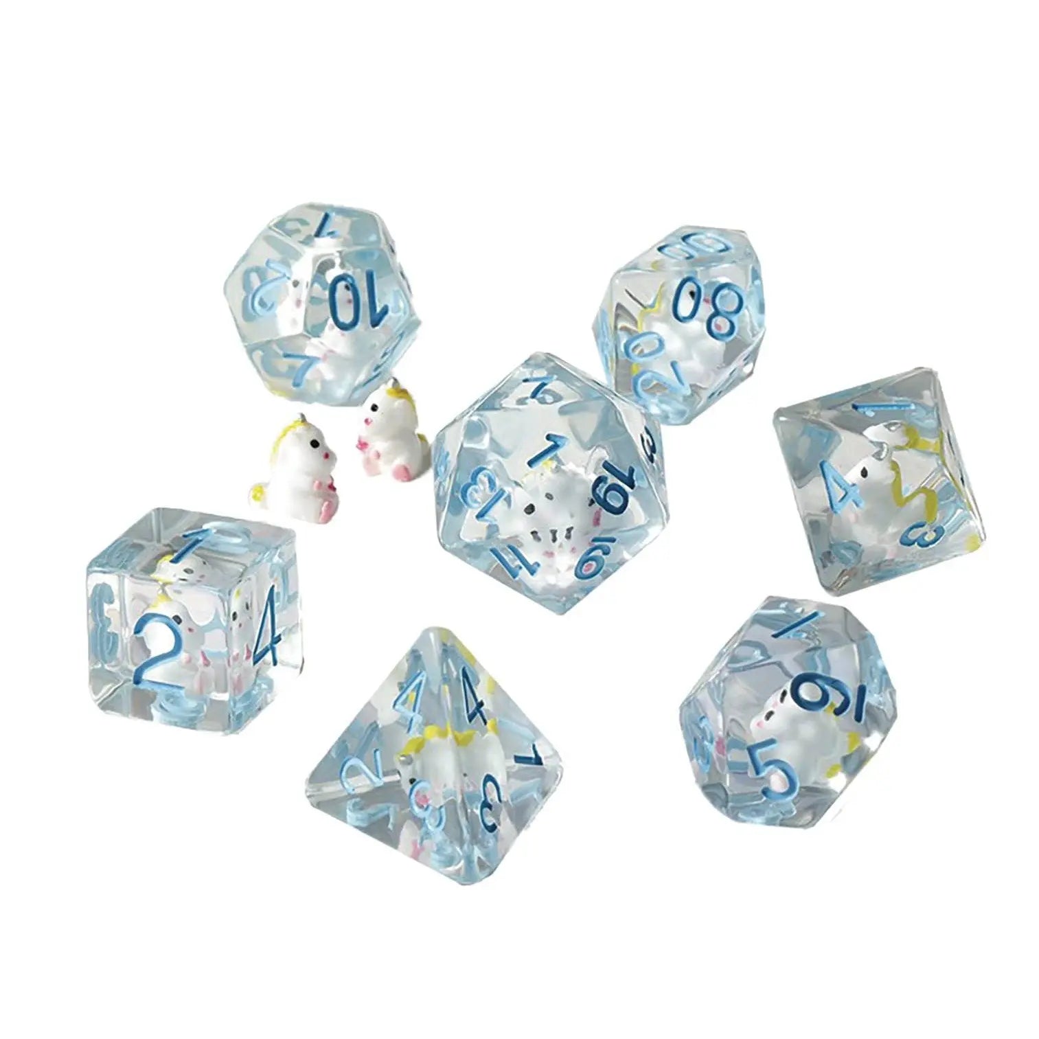 Resin Dice - Unicorn - 7 pc Set - MOD Shop LLC