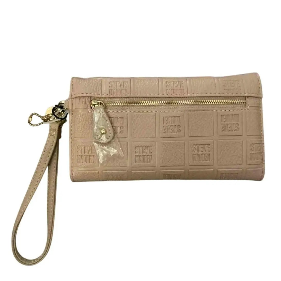 Steve Madden Embossed Logo Zip Wallet Wristlet – Dusty Rose - MOD Shop LLC